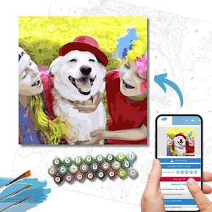 Schilderen op nummer 50x50-DIY Frame -  Stukjes